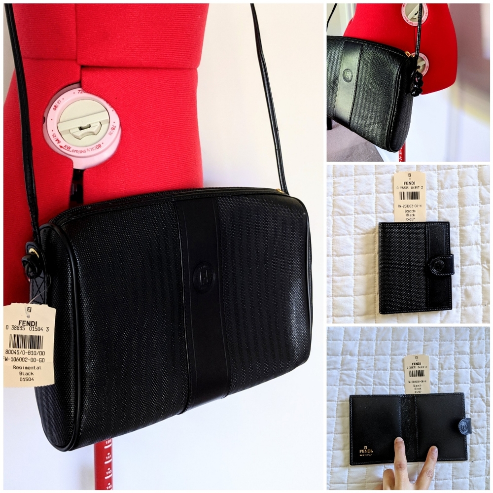 Vintage NWT Fendi black Crossbody purse cardholder